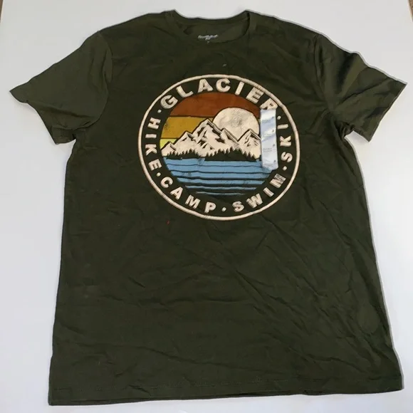 🎁GOODFELLOW & Co. Green Glacier Camp Graphic Short Sleeve Tee - Picture 2 of 3